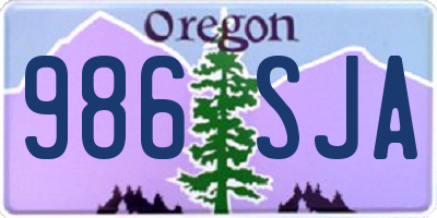 OR license plate 986SJA