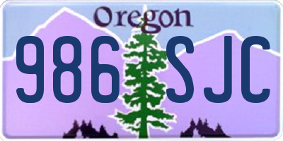 OR license plate 986SJC