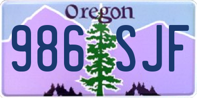 OR license plate 986SJF