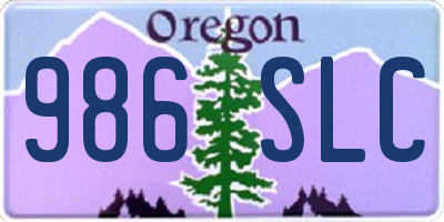 OR license plate 986SLC