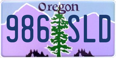 OR license plate 986SLD