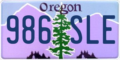 OR license plate 986SLE