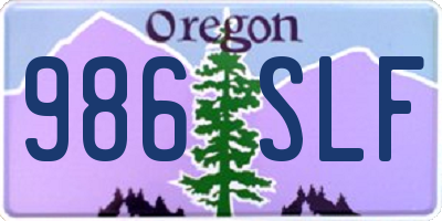 OR license plate 986SLF