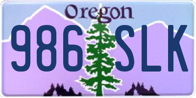 OR license plate 986SLK