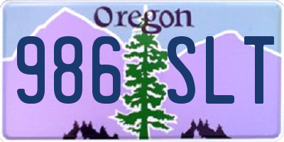 OR license plate 986SLT