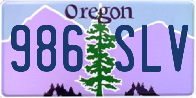 OR license plate 986SLV