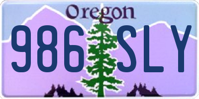 OR license plate 986SLY