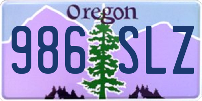 OR license plate 986SLZ