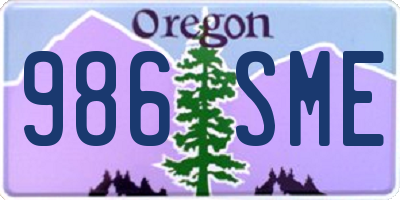 OR license plate 986SME