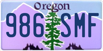 OR license plate 986SMF