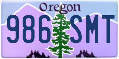 OR license plate 986SMT
