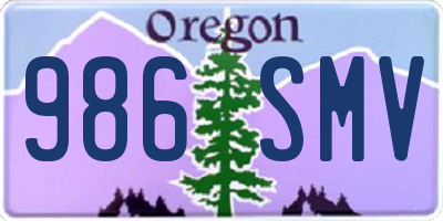 OR license plate 986SMV