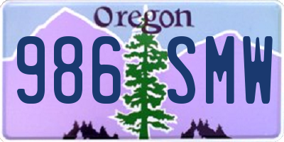 OR license plate 986SMW