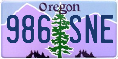 OR license plate 986SNE