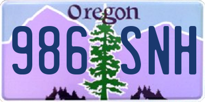 OR license plate 986SNH