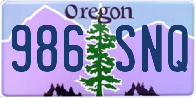 OR license plate 986SNQ