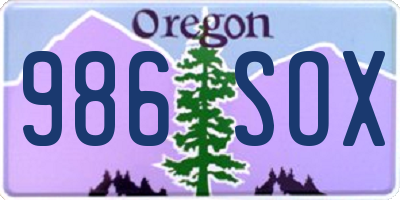 OR license plate 986SOX