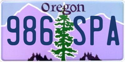 OR license plate 986SPA