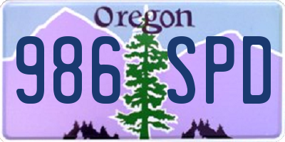 OR license plate 986SPD