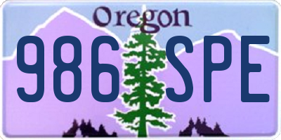OR license plate 986SPE
