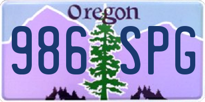 OR license plate 986SPG