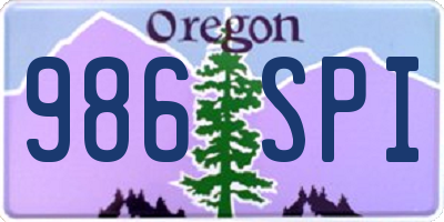 OR license plate 986SPI