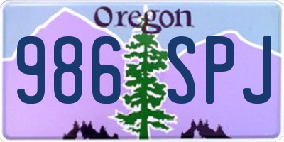 OR license plate 986SPJ