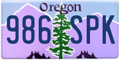 OR license plate 986SPK