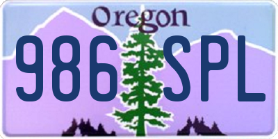 OR license plate 986SPL