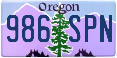 OR license plate 986SPN