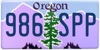 OR license plate 986SPP
