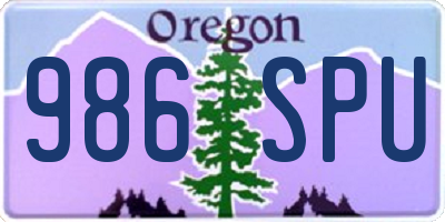 OR license plate 986SPU