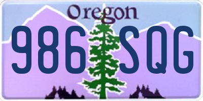 OR license plate 986SQG