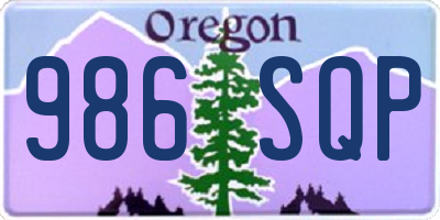 OR license plate 986SQP