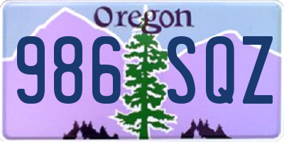 OR license plate 986SQZ