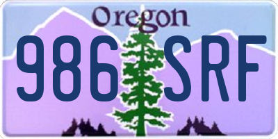 OR license plate 986SRF