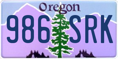 OR license plate 986SRK