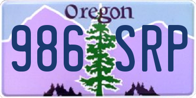 OR license plate 986SRP
