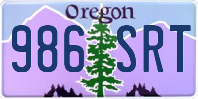 OR license plate 986SRT