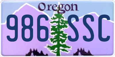 OR license plate 986SSC