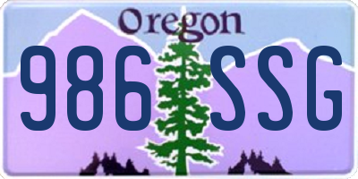 OR license plate 986SSG