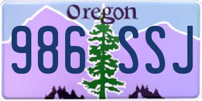 OR license plate 986SSJ
