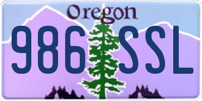 OR license plate 986SSL