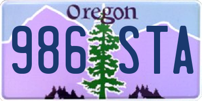 OR license plate 986STA
