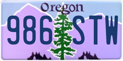 OR license plate 986STW