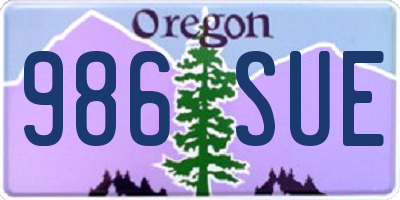 OR license plate 986SUE