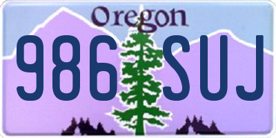 OR license plate 986SUJ
