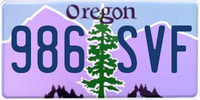 OR license plate 986SVF