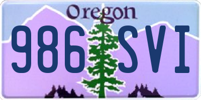 OR license plate 986SVI