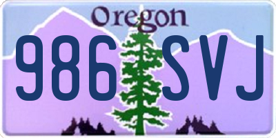 OR license plate 986SVJ